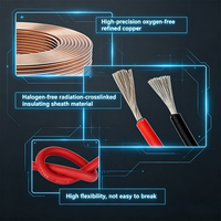 Câble Solaire 10AWG 6 MM 12AWG 4MM 100m Résistant aux UV, Fil PV à Âme en Cuivre Étamé Double Isolation – Stock UE/US