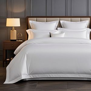 Hotel <span class=keywords><strong>de</strong></span> cinco estrellas Lino Algodón Ropa <span class=keywords><strong>de</strong></span> <span class=keywords><strong>cama</strong></span> <span class=keywords><strong>de</strong></span> cuatro piezas Juego <span class=keywords><strong>de</strong></span> sábanas blancas Queen King Funda nórdica <span class=keywords><strong>Fundas</strong></span> <span class=keywords><strong>de</strong></span> edredón <span class=keywords><strong>para</strong></span> ropa <span class=keywords><strong>de</strong></span> <span class=keywords><strong>cama</strong></span> <span class=keywords><strong>de</strong></span> hotel - Product Image 1