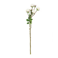 Rose artificielle de luxe à longue tige, 5 têtes, en soie, avec épines, pour la décoration de magasins, hôtels, maisons, vases, mariages, vente en gros