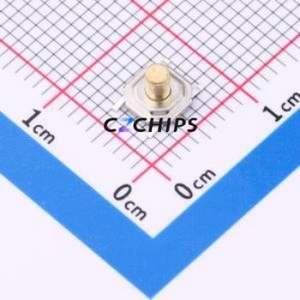 HX 5.2x5.2x3.7H Tactile Switch SMD-4P,5.2x5.2mm Switch Single Pole Single Throw Round Button 2.5N Vertical Mount - Product Image 1