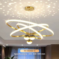 Lustre LED moderne et luxueux Dingdian avec projection d'étoiles, luminaires suspendus pour la décoration intérieure de salle à manger, chambre et salon