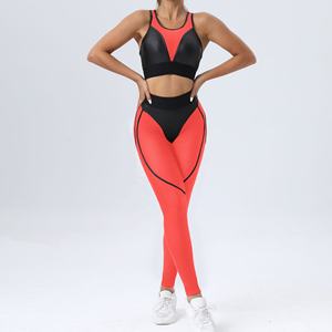 King Mecgrenn Star Conjunto <span class=keywords><strong>de</strong></span> yoga derecho <span class=keywords><strong>de</strong></span> alta calidad con malla Sujetador deportivo sexy Pantalones <span class=keywords><strong>de</strong></span> levantamiento <span class=keywords><strong>de</strong></span> cadera Fitness Conjunto <span class=keywords><strong>de</strong></span> dos piezas - Product Image 4
