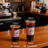 Gobelet en plastique pour café, thé à bulles, smoothie, jus, boba, avec couvercle, 16oz 24oz, épais et rigide, impression personnalisée du logo, fabriqué en Chine