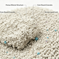 Litière pour chat en bentonite à particules rondes, hautement absorbante, anti-odeur, agglomération rapide, faible poussière, grise, sans traces, pour chatons