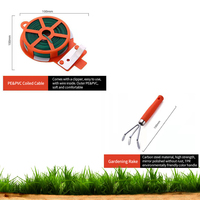 Ensemble d'outils de jardinage portables en plastique de 14 pièces, pelle, râteau, sécateur en acier inoxydable