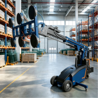 Robot de vitrage électrique mobile sur roues pour travaux de murs rideaux en centres commerciaux