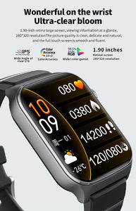 Nouvelle montre connectée de santé F320 ECG avec <span class=keywords><strong>grand</strong></span> écran carré de 1,90 pouces, surveillance de la fréquence cardiaque, suivi du sommeil, détection des chutes, tracker de forme physique - Product Image 6