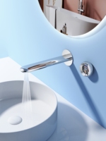 Robinet de lavabo en laiton avec cadran tourbillon, couleur blanche, mitigeur chaud/froid, bec haut pour hôtel, villa, salle de bain
