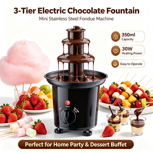 <span class=keywords><strong>Fontaine</strong></span> à <span class=keywords><strong>chocolat</strong></span> électrique en plastique résistant à la chaleur à 3 niveaux, facile à nettoyer, pour les anniversaires et événements domestiques, livraison directe d'usine - Product Image 1