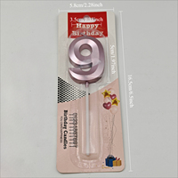 Bougies d'anniversaire artistiques dorées géométriques 3D à facettes populaires pour la fête d'anniversaire