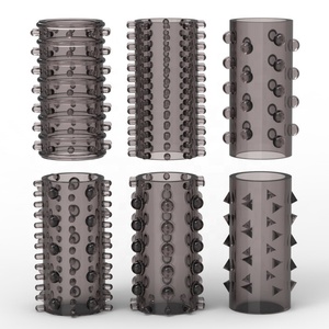 Hot Selling 6 Stück Set Herren Verzögerung Ejakulation Cockring Sexspielzeug TPE und Silikon Penis ringe und Kondome Ärmel für Erwachsene - Product Image 2