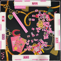 Jeu de Mahjong en Acrylique Rose Gravé, Édition Année du Cheval, Cadeau de Luxe pour le Divertissement, Vente en Gros Directe Usine