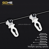 Support de rideau à plis ondulés de taille mini, en POM, 6 cm, pour espacement fixe, accessoires pour rail de rideau ondulé en S