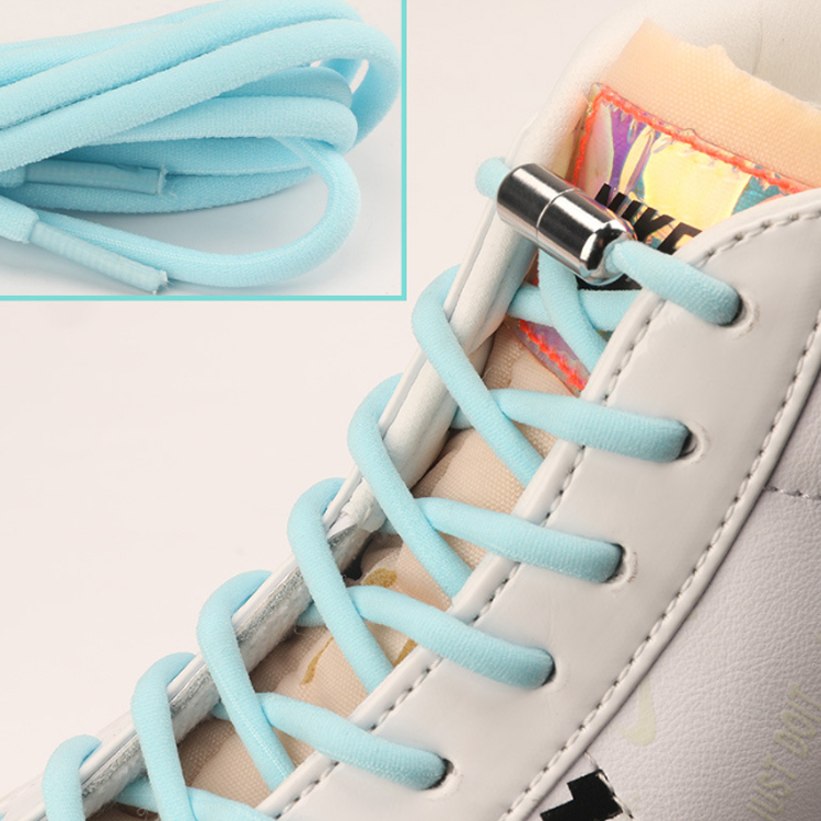 High Quality 21 Colors No-Tie Polyester Shoelaces with Metal Lock & Elastic for Kids & Adults Sneakers Quick Lock