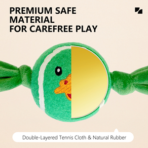 Balle de tennis pour animaux de compagnie Nunbell à rebond élevé, design écologique avec visage d'animal pour le jeu interactif, le jeu de traction et les soins dentaires - Product Image 3