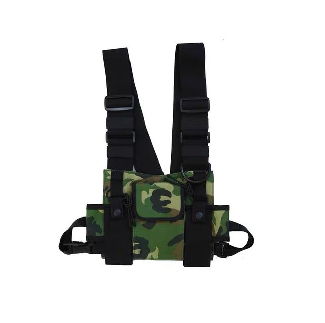 Nylon Tactical Vest Hunting Outdoor Radio Harness Walkie-talkie Hand Vest Chest Rig Pack Pouch Rescue Security Duty Chest Bag
