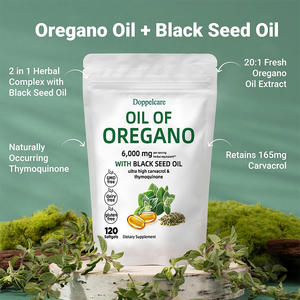 Supplément à l'extrait d'herbes OEM <span class=keywords><strong>Micro</strong></span> <span class=keywords><strong>2</strong></span>-en-1 6000mg d'huile d'origan et 200mg d'huile de graines noires 300 capsules dans une bouteille - Product Image 2