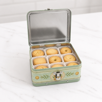 Boîte en fer blanc rectangulaire à charnière imprimée sur mesure pour biscuits, chocolats, bonbons, emballage alimentaire, vente en gros, fabrication OEM sur commande
