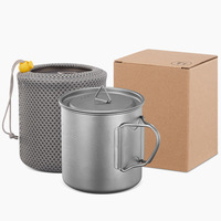Tasse à thé monocouche en titane pour camping en plein air, tasse pliable portable, tasse à café légère 1209