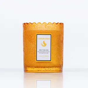 Lilin kedelai warna-warni lilin kaca label pribadi mewah lilin beraroma grosir