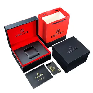 Wholesale Custom Logo Pu Leather Flip Watches Packaging Box Watches Gift Storage Box