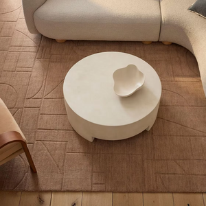 Alfombra Minimalista Esculpida de Lana y Seda, Antideslizante, Rectangular, Decoración de Piso en Venta - Product Image 4