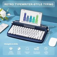 Keyboard Retro Nirkabel OEM ODM, Koneksi Stabil, Waktu Siaga Lama, Dilengkapi Stand Terintegrasi untuk Multi-Perangkat
