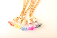 Flacon de parfum en verre transparent en forme de rose, diffuseur d'huiles essentielles parfumées avec couvercle en bois pour désodorisant de voiture