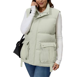Women Padded Utility Vest Sleeveless Cargo Jacket Multi Pocket Winter Outerwear - Product Image 4