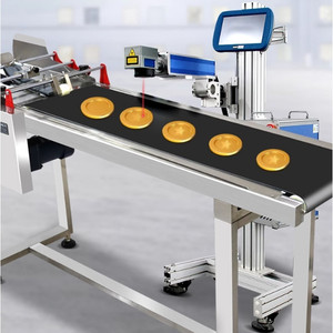 MOPA 30W 60W Machine de marquage laser à fibre Imprimante laser à bande transporteuse volante <span class=keywords><strong>Ligne</strong></span> de production de fils de tuyaux <span class=keywords><strong>en</strong></span> PVC PE Carton de bois - Product Image 4