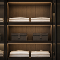 Armoire sur mesure avec portes en verre, éclairage LED, verre fumé, 3 tiroirs, pour chambre à coucher, salle à manger, rangement, montage facile