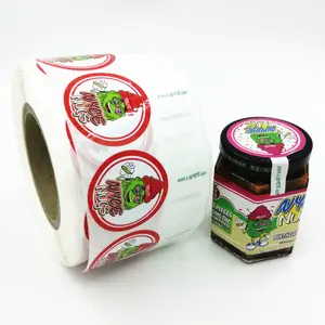 Stampa personalizzata di Candela Impermeabile Prodotti Alimentari Bevande Bottle Cap Seal Sticker Succo di Vaso di Vetro Etichetta con Perforazione