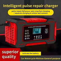 Chargeur de batterie portable 12V 6A pour moto et voiture avec allume-cigare, réparation intelligente par impulsions et charge rapide