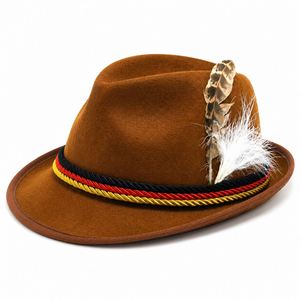 Sombrero alpino de plumas bávaras alemanas para adulto, accesorio de disfraz para Oktoberfest, fiesta de la cerveza, Halloween, cosplay - Product Image 1