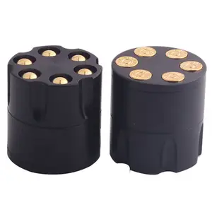 Hete Verkoop Kleine Custom Logo 3 Delen Metalen Slijpmachines Hoge Kwaliteit Zinklegering Mini Grinder 30Mm Bullet Clip Kruid Tabak Grinder