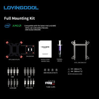 Refroidisseur liquide pour processeur AIO LOVINGCOOL 360 mm, double écran de 4 pouces, texture diamant 3D, affichage personnalisé, triple ventilateur, système de refroidissement 350 W TDP