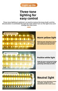 Làm nổi bật bền ba màu thay đổi đèn ánh sáng ban ngày ấm trắng <span class=keywords><strong>E14</strong></span> E27 cơ sở 24W Nhôm Cơ thể nến dân cư dẫn Ngô bóng đèn - Product Image 3