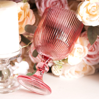 Verres à vin personnalisés par les fabricants, motif rayures verticales, couleurs bleu, rose, ambre, violet, pour bar, fête, décoration de mariage