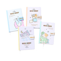 Carnet à couverture rigide 32K avec fermeture magnétique Good Night Cat, 132 pages colorées, agenda pour enfants et filles, cadeau scolaire, papeterie en gros