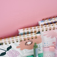 Cahiers prêts à l'emploi avec couverture en impression couleur de fleurs et de plantes, repositionnable et avec lamination douce au toucher, libretas, cahier