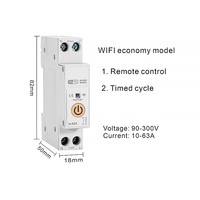 Disjoncteur Intelligent Mini TUYA WiFi SLW-63 en Plastique 220V 63A 6kA, Commande À Distance On/Off par Téléphone Portable