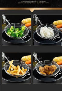 18 # Grande passoire de cuisine en acier inoxydable Passoire en métal domestique <span class=keywords><strong>Filet</strong></span> filtrant <span class=keywords><strong>pour</strong></span> boulettes <span class=keywords><strong>Panier</strong></span> d'égouttage <span class=keywords><strong>pour</strong></span> marmite frite - Product Image 5