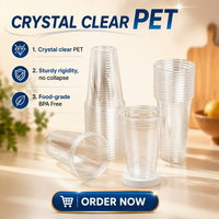 Gobelets en plastique PET transparent jetables pour café glacé, boissons froides à emporter