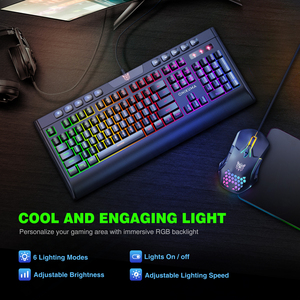 Combo de Teclado y Ratón para Juegos ONIKUMA G21 <span class=keywords><strong>CW902</strong></span> con Luz RGB, Profesional, USB, Cableado, 104 Teclas, Resistente al Agua, Estándar, Muestra Gratuita - Product Image 5