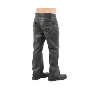 2026 Autumn Winter Quick-Dry Waterproof <b>Men</b> Breathable <b>Black</b>-Cowhide <b>Leather</b> Warmed High-Waist <b>Leather</b> Trousers - Product Image 2