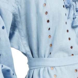 Abito Lungo in Pizzo Ricamato con Maniche a Palloncino in Stile Boho Personalizzato per Donne Taglie Forti, <span class=keywords><strong>Abbigliamento</strong></span> Casual Comodo - Product Image 5