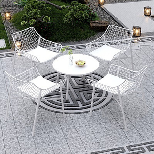 Hot Sale Outdoor Furniture Set <strong>Metal</strong> Leisure Dining Table and <strong>Chairs</strong> Patio <strong>Garden</strong> Furniture Round Table - Product Image 4