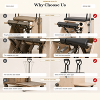 JOYFIT – Reformer Pilates en bois d'érable, prix bas, excellente qualité, pour une utilisation saine, service personnalisé, portable, garantie 5 ans