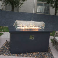 Meilleures ventes de foyers en béton armé de fibre de verre Rectangle Gas Propane Fire Table/Table basse