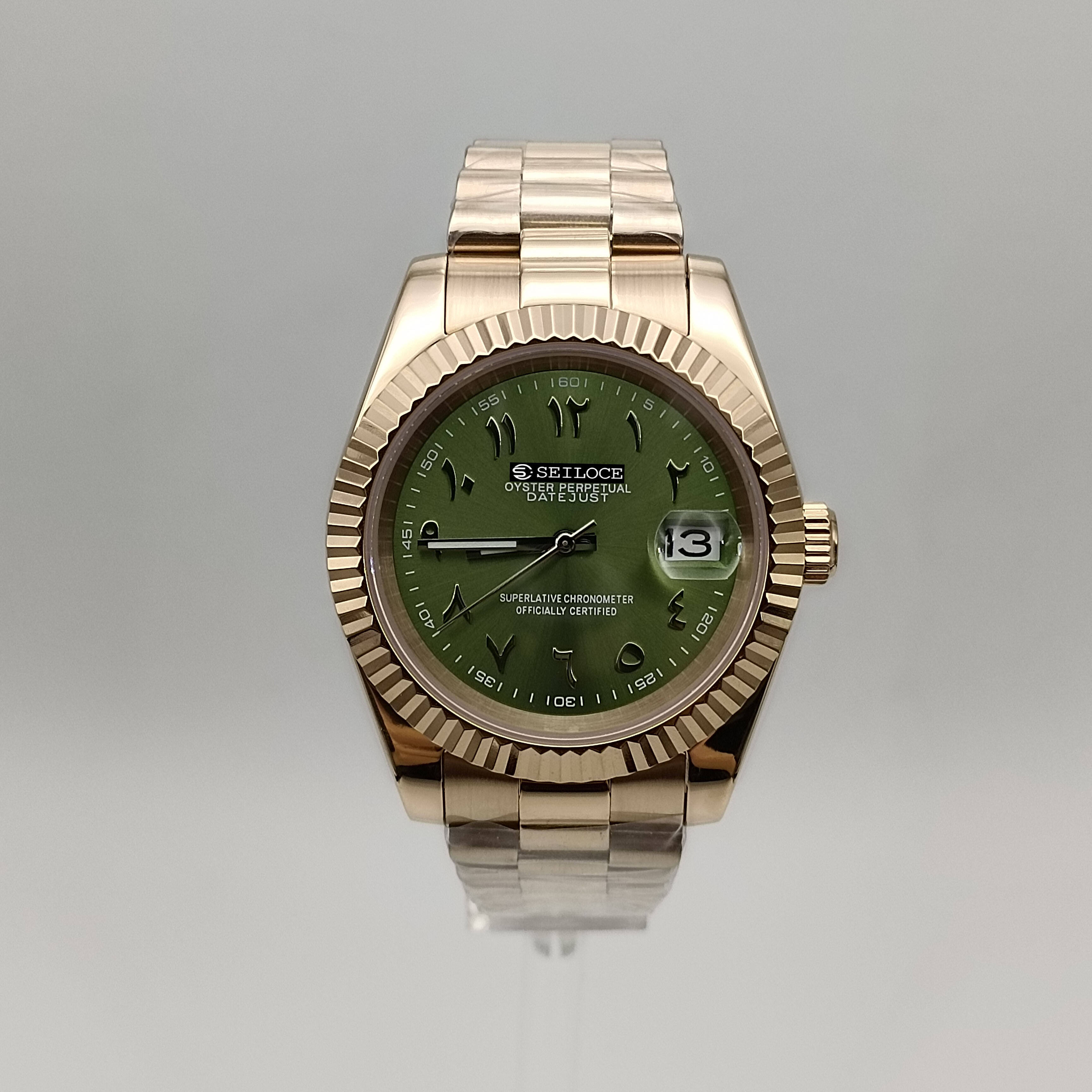 Rose Gold Case+Dark Green Dial